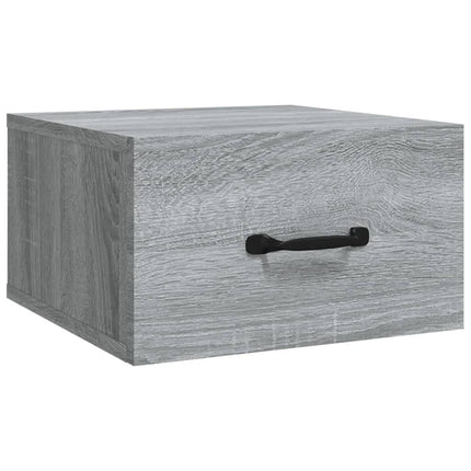 væghængt sengebord 35x35x20 cm grå sonoma-eg
