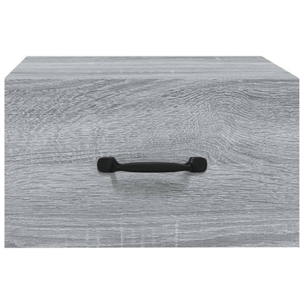 væghængt sengebord 35x35x20 cm grå sonoma-eg