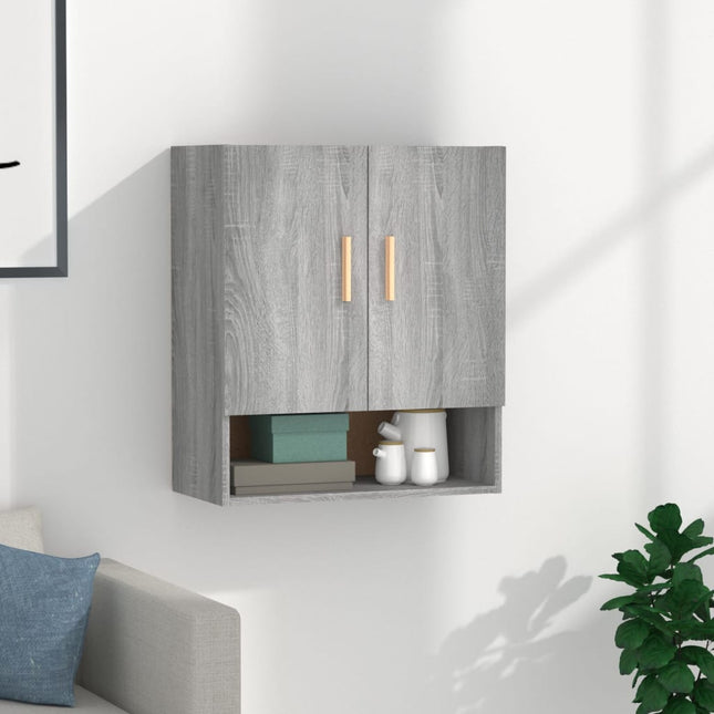 vægskab 60x31x70 cm konstrueret træ grå sonoma-eg