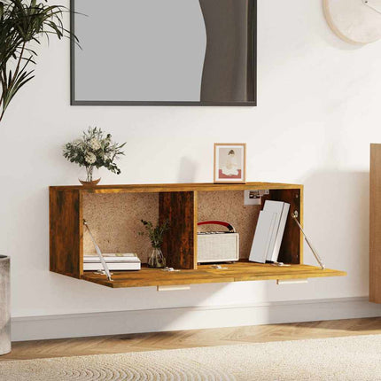 vægskab 100x36,5x35 cm konstrueret træ røget sonoma-eg