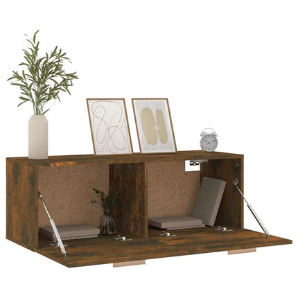 vægskab 100x36,5x35 cm konstrueret træ røget sonoma-eg