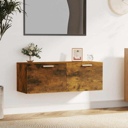 vægskab 100x36,5x35 cm konstrueret træ røget sonoma-eg