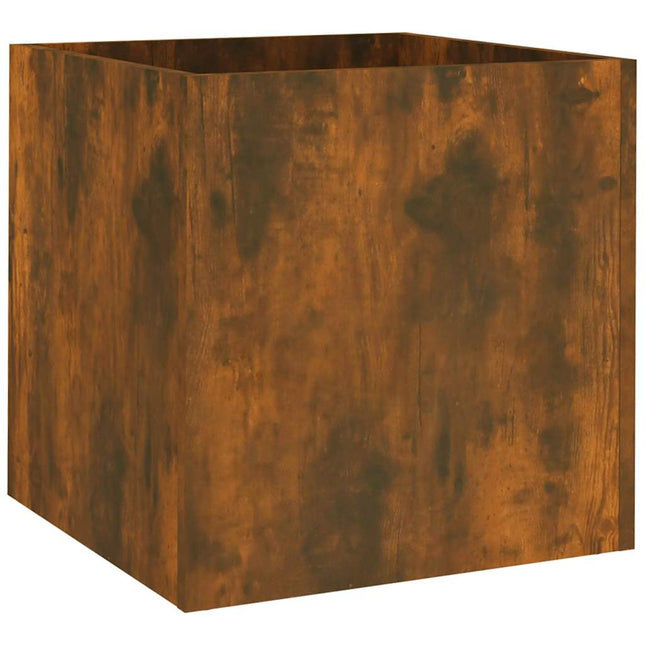 plantekasse 40x40x40 cm konstrueret træ røget egetræsfarve