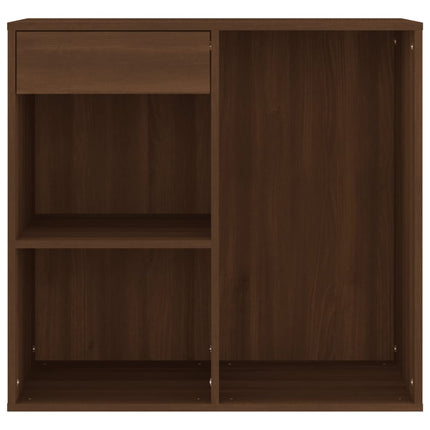 badeværelsesskab 80x40x75 cm konstrueret træ brun egetræsfarve