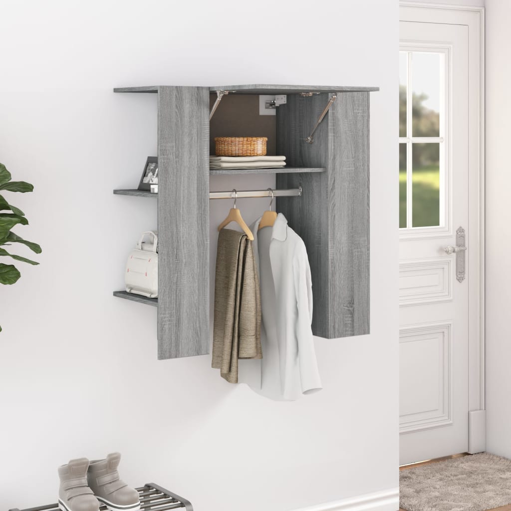 entrémøbel 97,5x37x99 cm konstrueret træ grå sonoma-eg billede