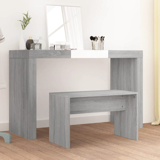 skammel til makeupbord 70x35x45 cm konstrueret træ grå sonoma