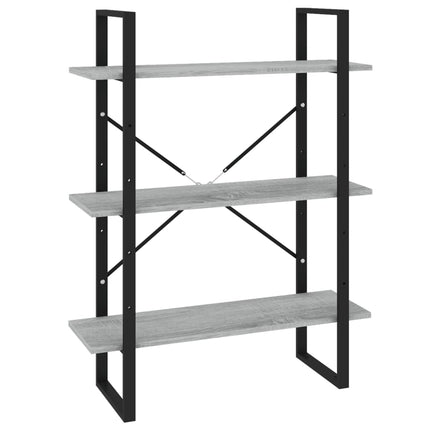 bogreol 80x30x105 cm konstrueret træ grå sonoma-eg
