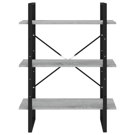 bogreol 80x30x105 cm konstrueret træ grå sonoma-eg