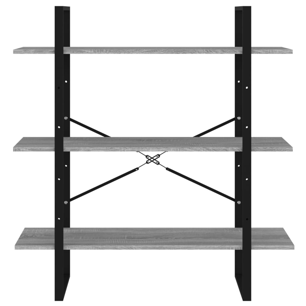 bogreol 100x30x105 cm konstrueret træ grå sonoma-eg