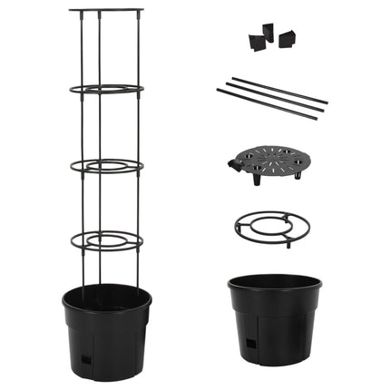 plantekrukke til tomater Ø29,5x115 cm polypropylen antracitgrå