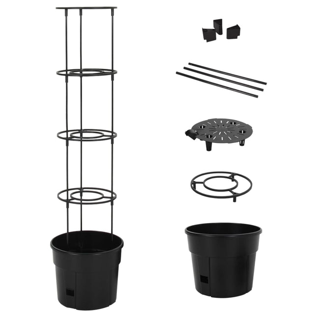 plantekrukke til tomater Ø29,5x115 cm polypropylen antracitgrå