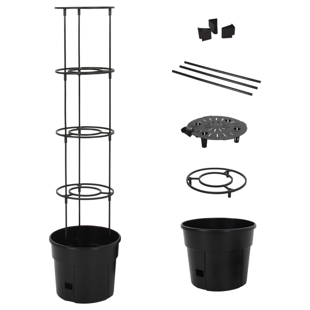 plantekrukke til tomater Ø29,5x115 cm polypropylen antracitgrå