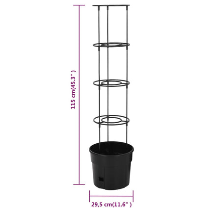 plantekrukke til tomater Ø29,5x115 cm polypropylen antracitgrå