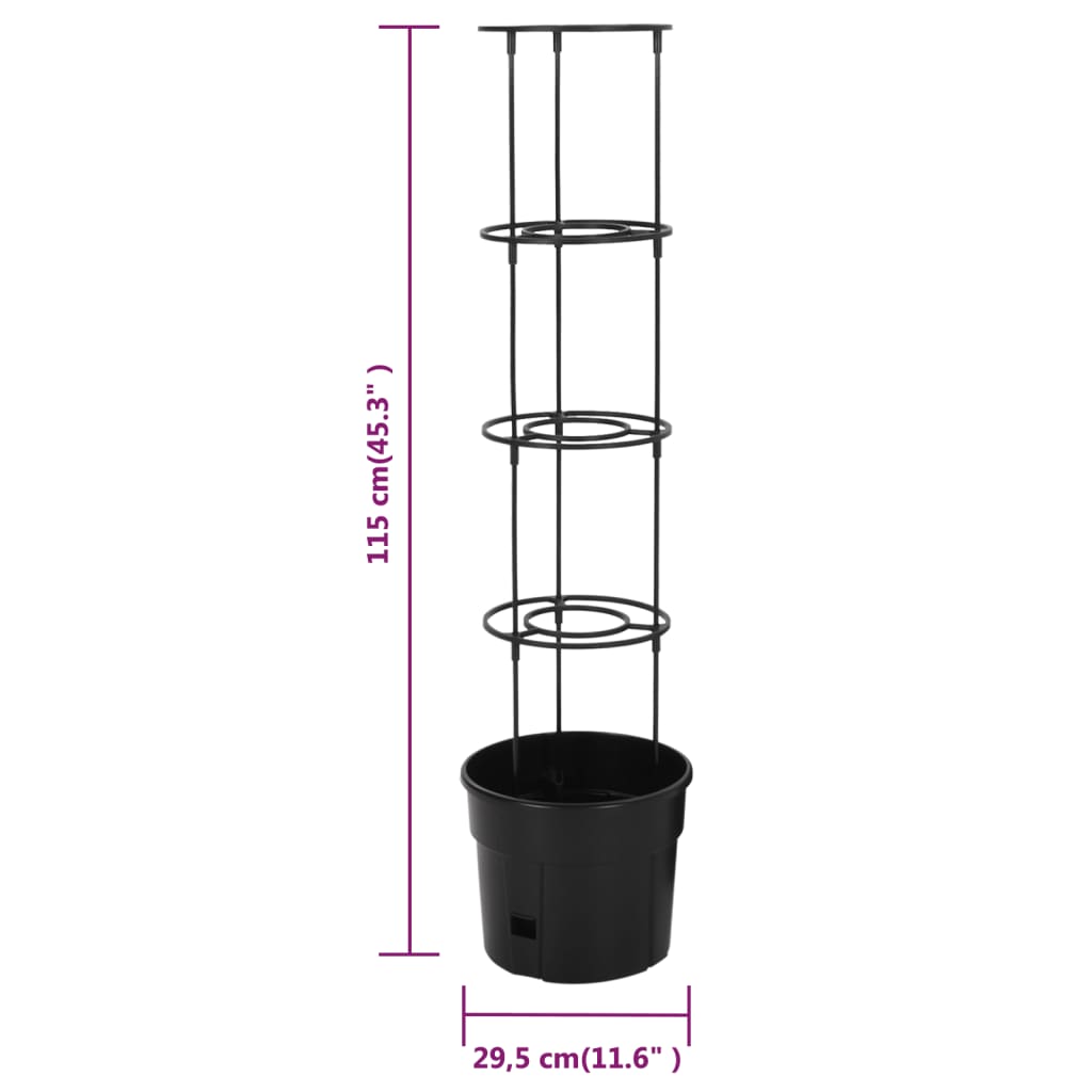 plantekrukke til tomater Ø29,5x115 cm polypropylen antracitgrå