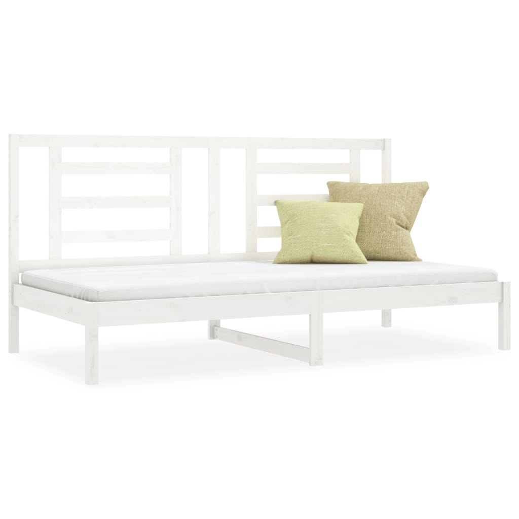 daybed uden madras 90x200 cm massivt fyrretræ hvid