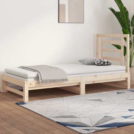 daybed med udtræk 2x(90x190) cm massivt fyrretræ