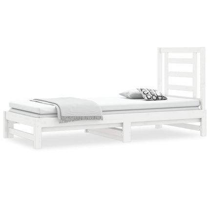 daybed med udtræk 2x(90x200) cm massivt fyrretræ hvid