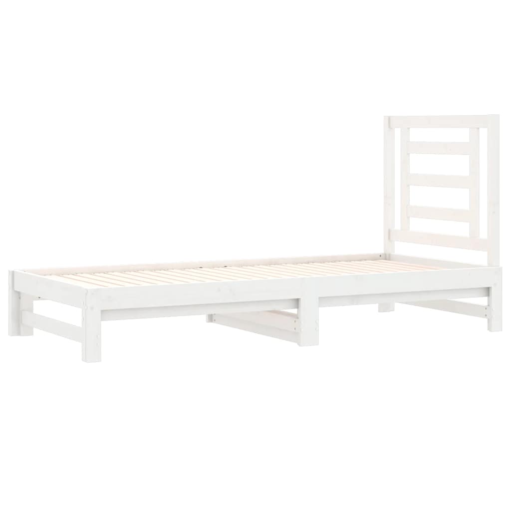 daybed med udtræk 2x(90x200) cm massivt fyrretræ hvid
