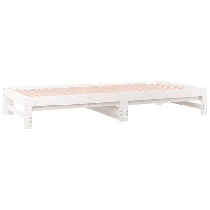 daybed med udtræk 2x(90x200) cm massivt fyrretræ hvid