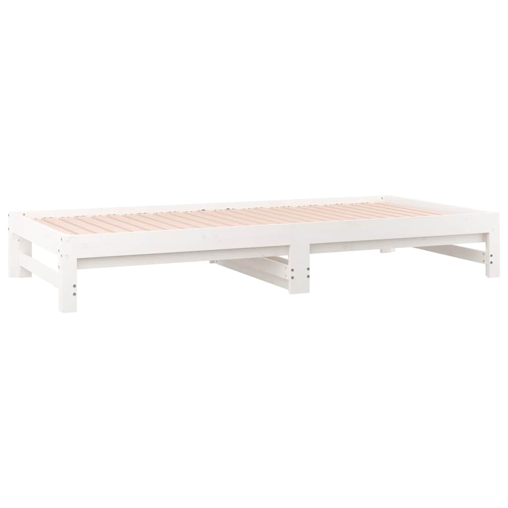 daybed med udtræk 2x(90x200) cm massivt fyrretræ hvid