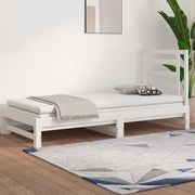 daybed med udtræk 2x(90x200) cm massivt fyrretræ hvid
