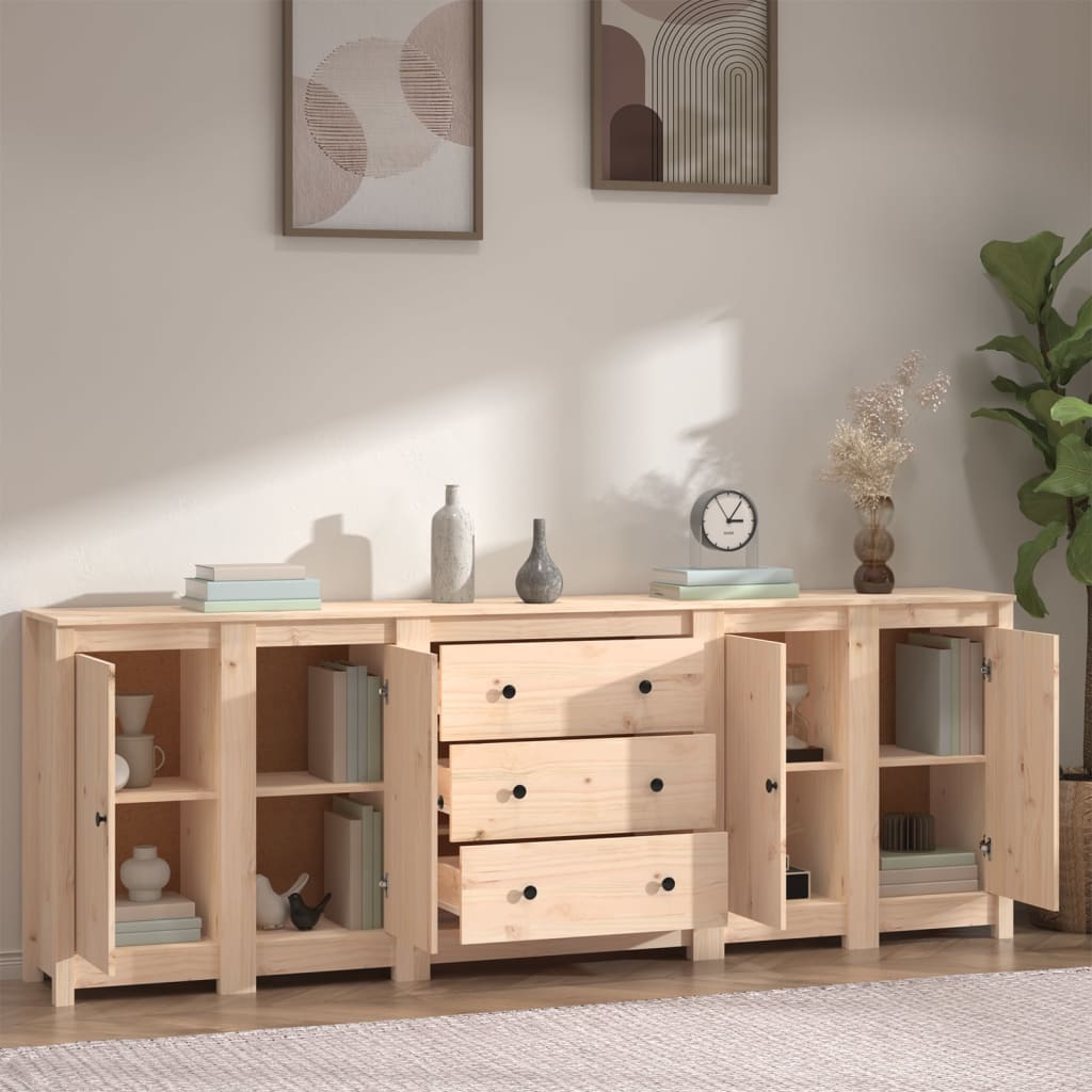 skænk 230x35x80 cm massivt fyrretræ