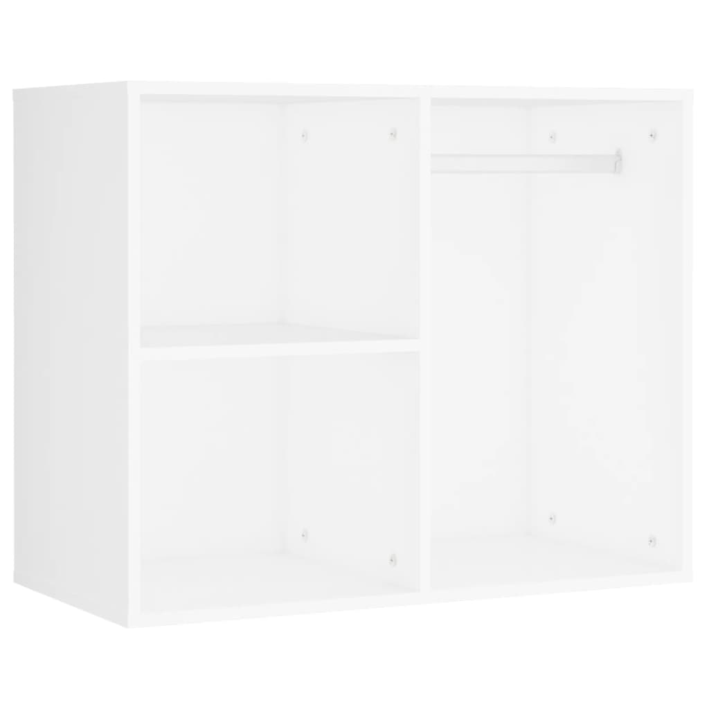 makeupbordssæt med LED-lys konstrueret træ hvid