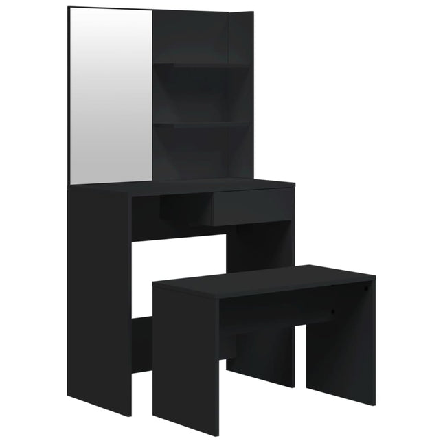 makeupbord 74,5x40x141 cm sort