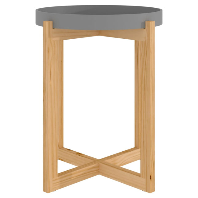sofabord 41x41x48,5 cm konstrueret træ og massivt fyrretræ grå