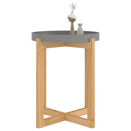 sofabord 41x41x48,5 cm konstrueret træ og massivt fyrretræ grå
