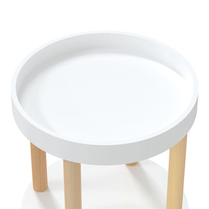 bakkebord 38x38x82 cm konstrueret træ og massivt fyrretræ hvid
