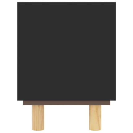 tv-bord 80x30x40 cm massivt fyrretræ og naturlig rattan sort