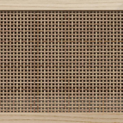 tv-bord 80x30x40 cm massivt fyrretræ og naturlig rattan sort
