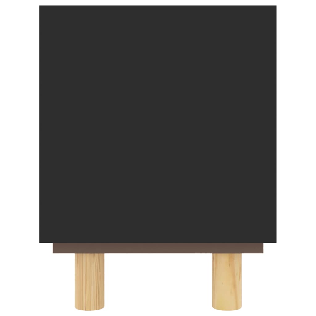 tv-bord 105x30x40 cm massivt fyrretræ og naturlig rattan sort