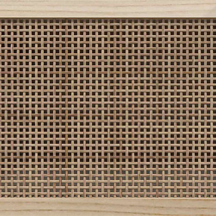 tv-bord 105x30x40 cm massivt fyrretræ og naturlig rattan sort