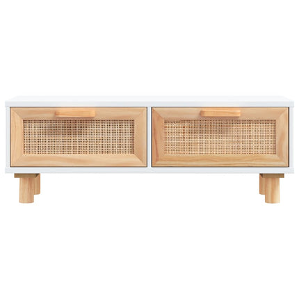 sofabord 80x40x30 cm konstrueret træ og massivt fyrretræ hvid