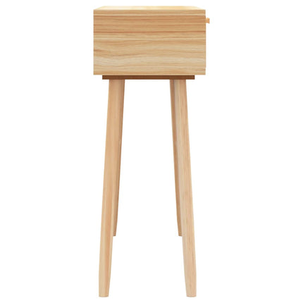 konsolbord 80x30x75 cm massivt fyrretræ naturlig rattan brun