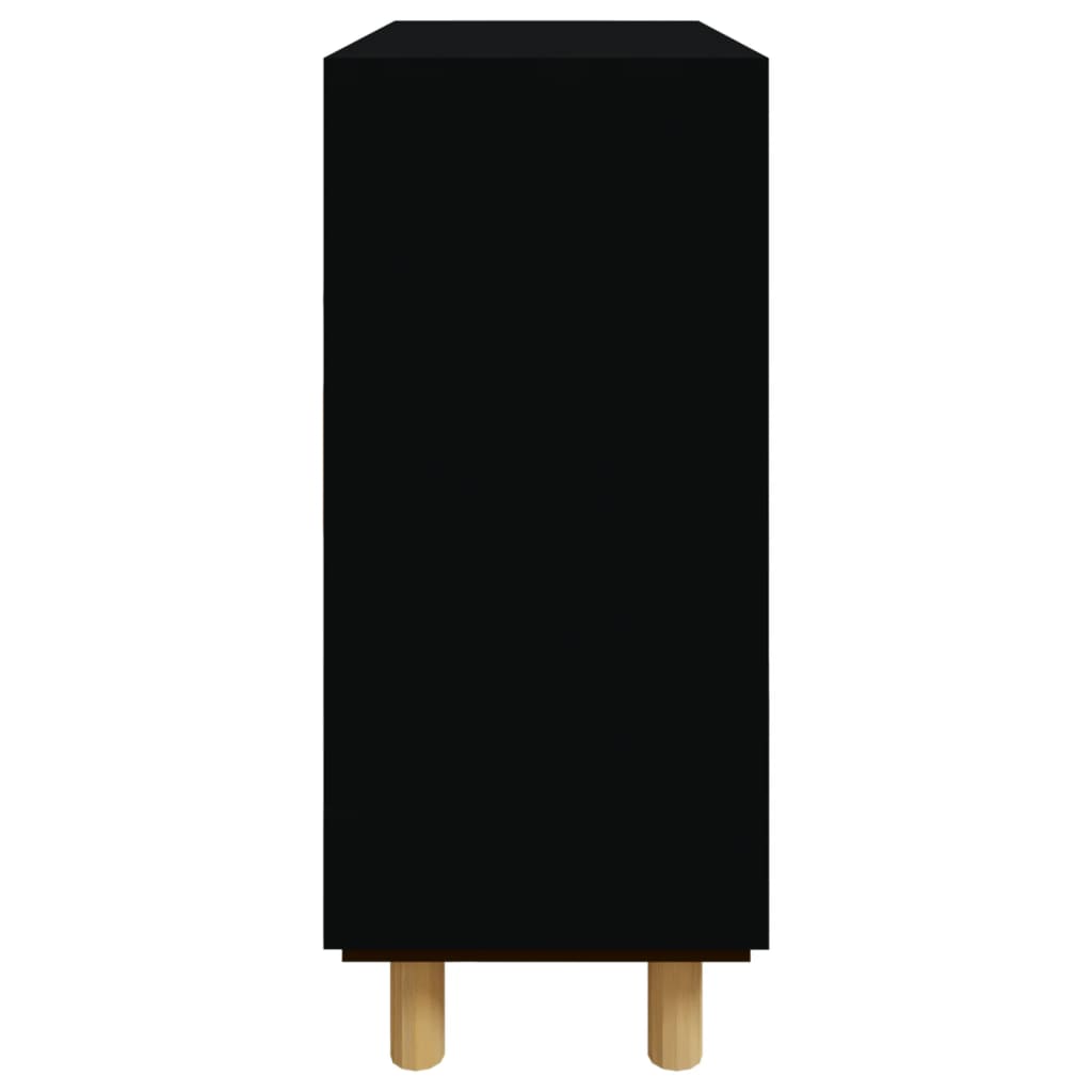 skænk 60x30x70 cm massivt fyrretræ og naturlig rattan sort