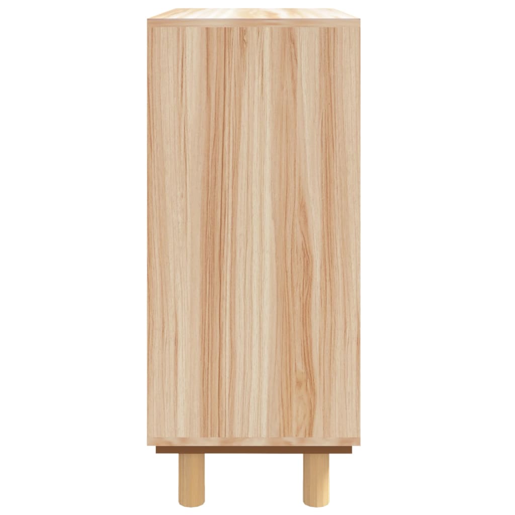 skænk 60x30x70 cm massivt fyrretræ og naturlig rattan brun