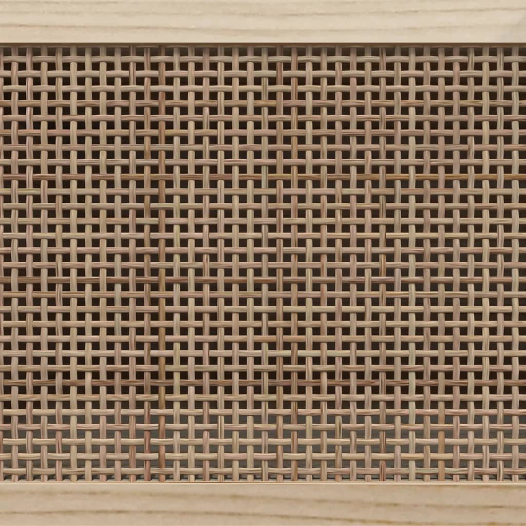 skænk 60x30x70 cm massivt fyrretræ og naturlig rattan brun