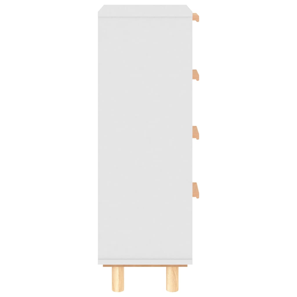 skænk 40x30x90 cm massivt fyrretræ og naturlig rattan hvid