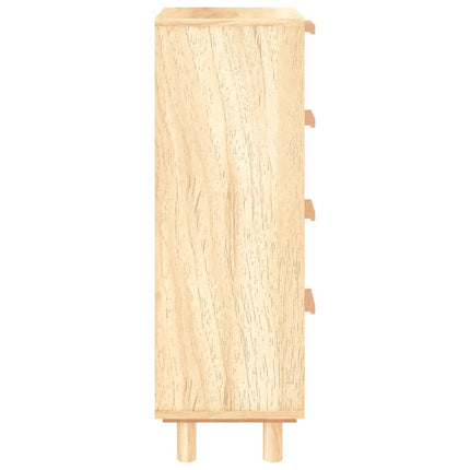 skænk 40x30x90 cm massivt fyrretræ og naturlig rattan brun