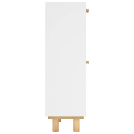 skoskab 52x25x80 cm konstrueret træ og naturlig rattan hvid