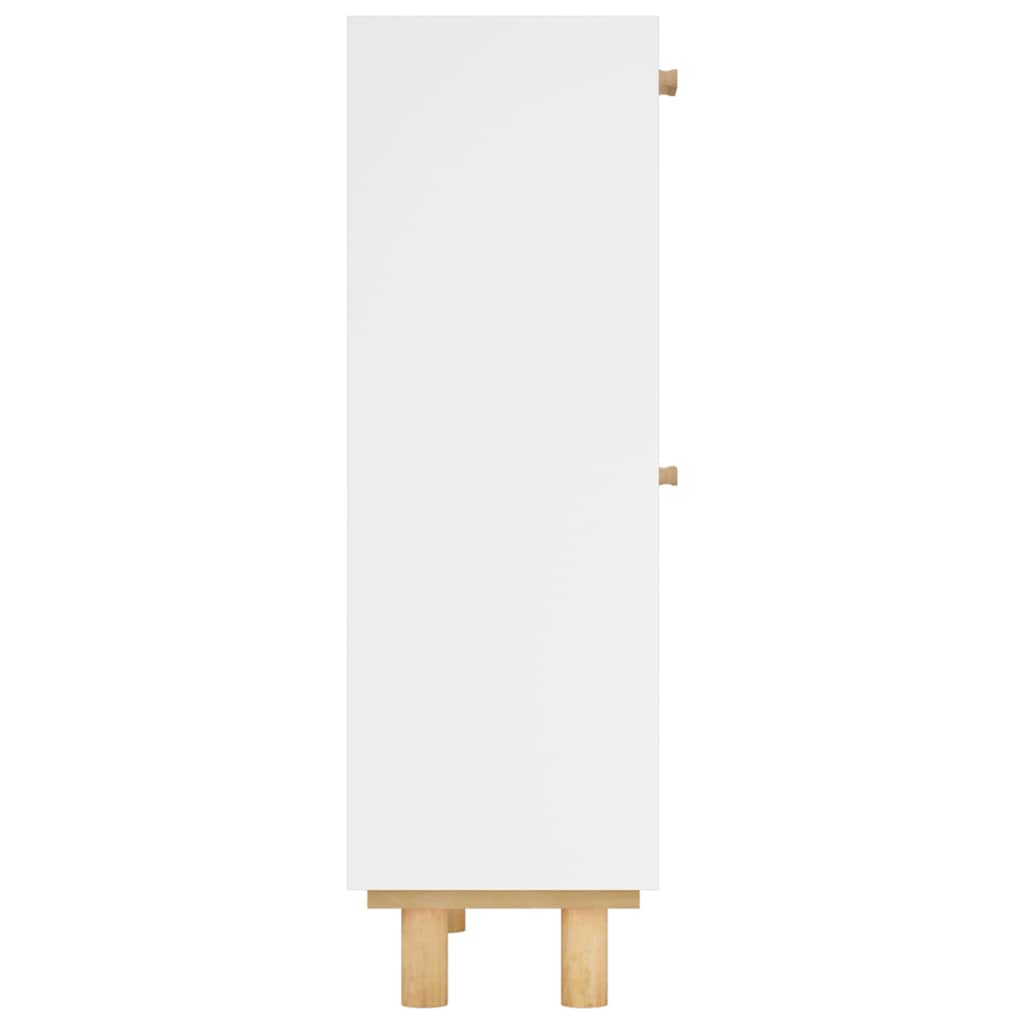 skoskab 52x25x80 cm konstrueret træ og naturlig rattan hvid