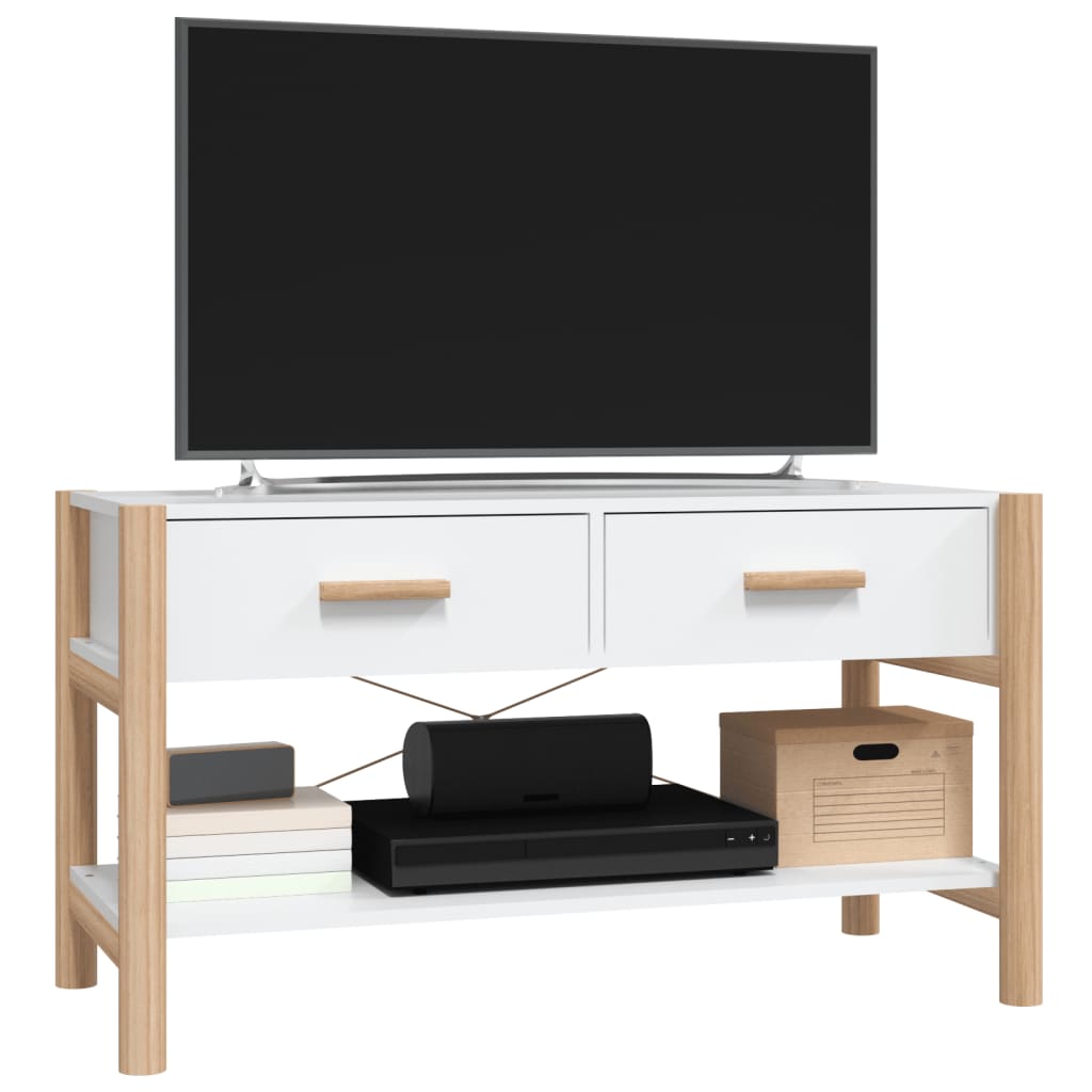 tv-bord 82x38x45 cm konstrueret træ hvid