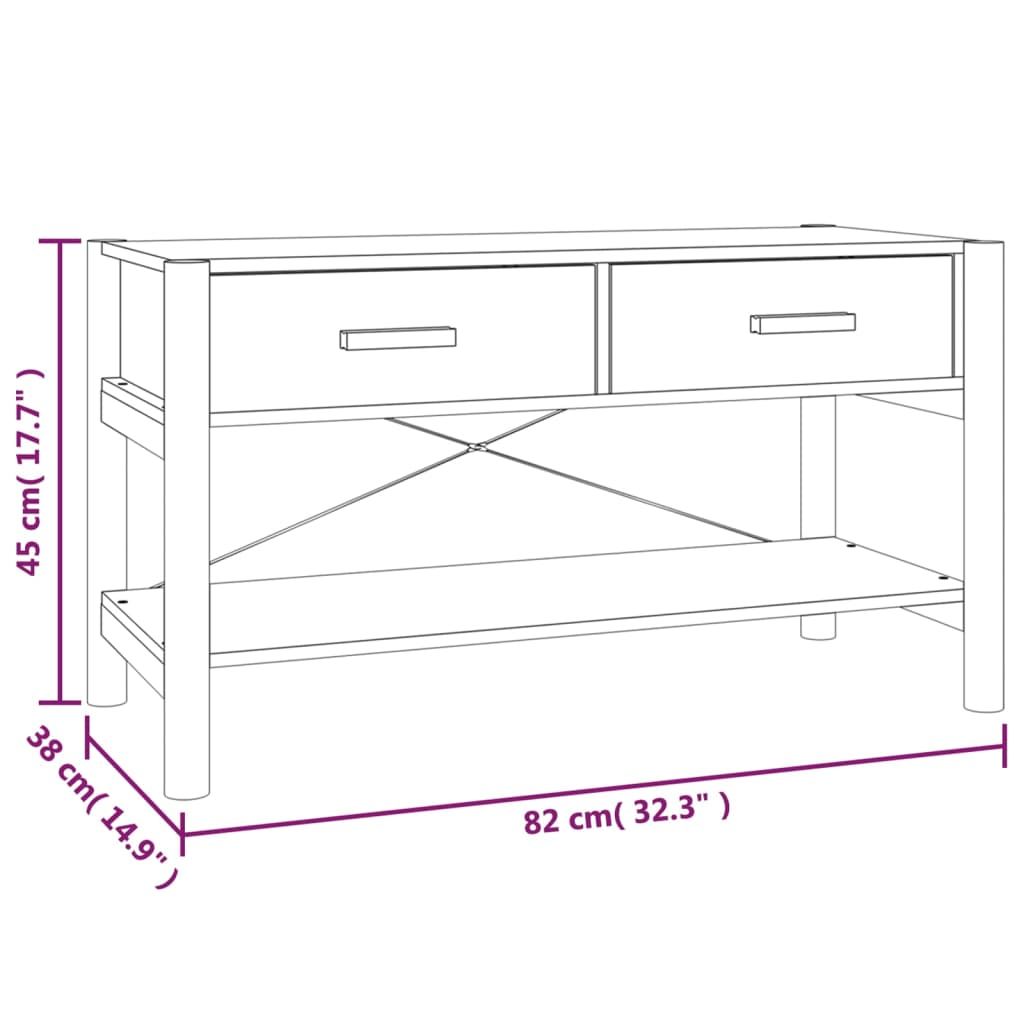 tv-bord 82x38x45 cm konstrueret træ hvid