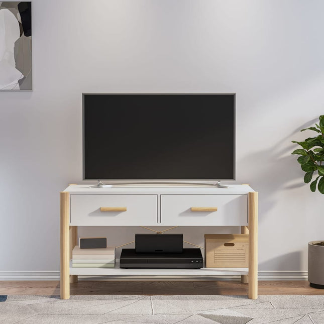 tv-bord 82x38x45 cm konstrueret træ hvid