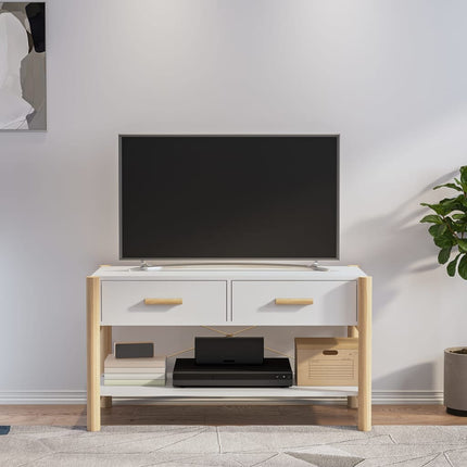 tv-bord 82x38x45 cm konstrueret træ hvid