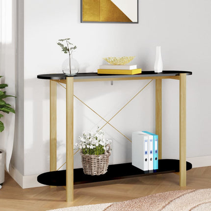 konsolbord 110x38x75 cm konstrueret træ sort