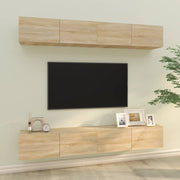 væghængte tv-skabe 4 stk. 100x30x30cm sonoma-eg